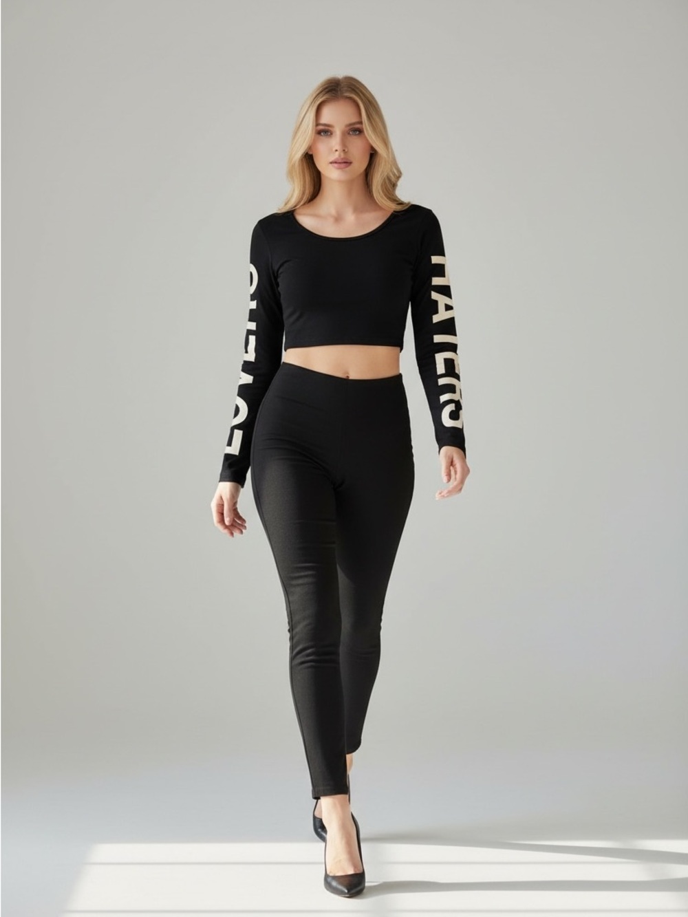 Lovers / Haters Long Sleeve Crop Top